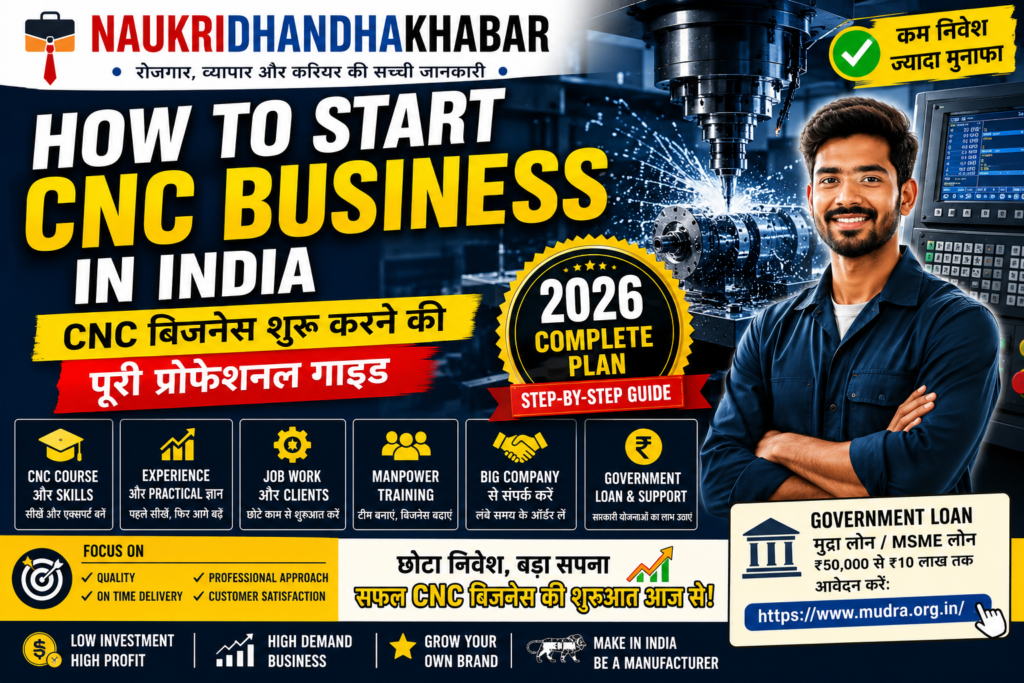 How to Start CNC Business in India: CNC बिजनेस शुरू करने का Powerful तरीका – कम निवेश में High Profit Manufacturing Idea 2026