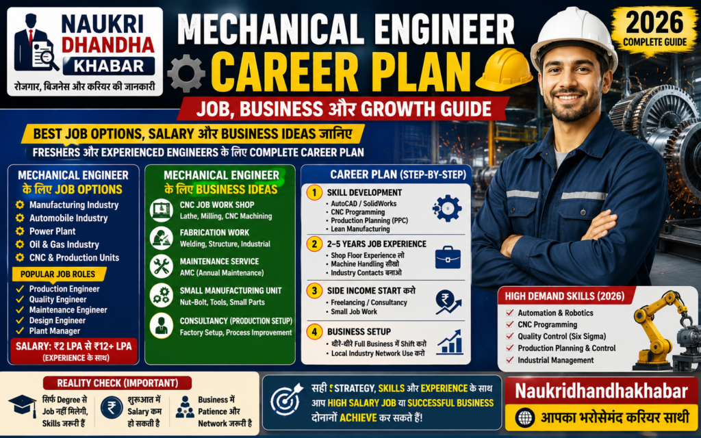 Mechanical Engineer Career Plan : Job, Salary, Business Ideas & Growth Guide