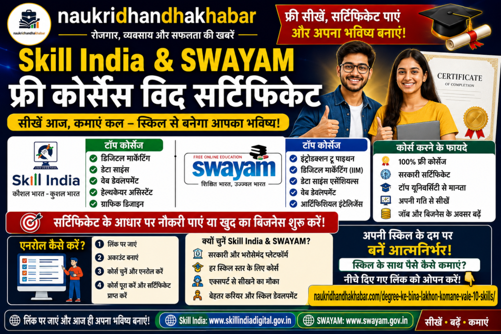 Skill India & SWAYAM फ्री कोर्सेस
