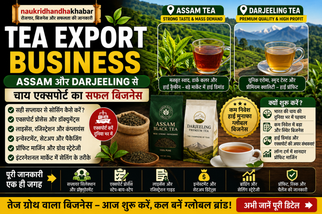 Tea Export Business: Assam और Darjeeling से चाय एक्सपोर्ट का सफल बिजनेस कैसे शुरू करें