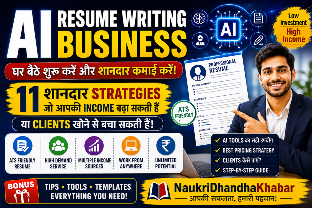 AI Resume Writing Business: 11 शानदार Strategies जो आपकी Income बढ़ा सकती हैं या Clients खोने से बचा सकती हैं